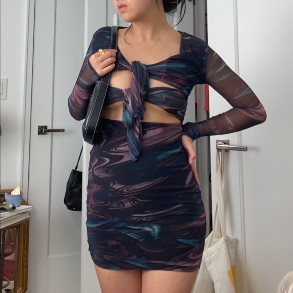 Mesh Multicolor PrettyLittleThing Mini Dress